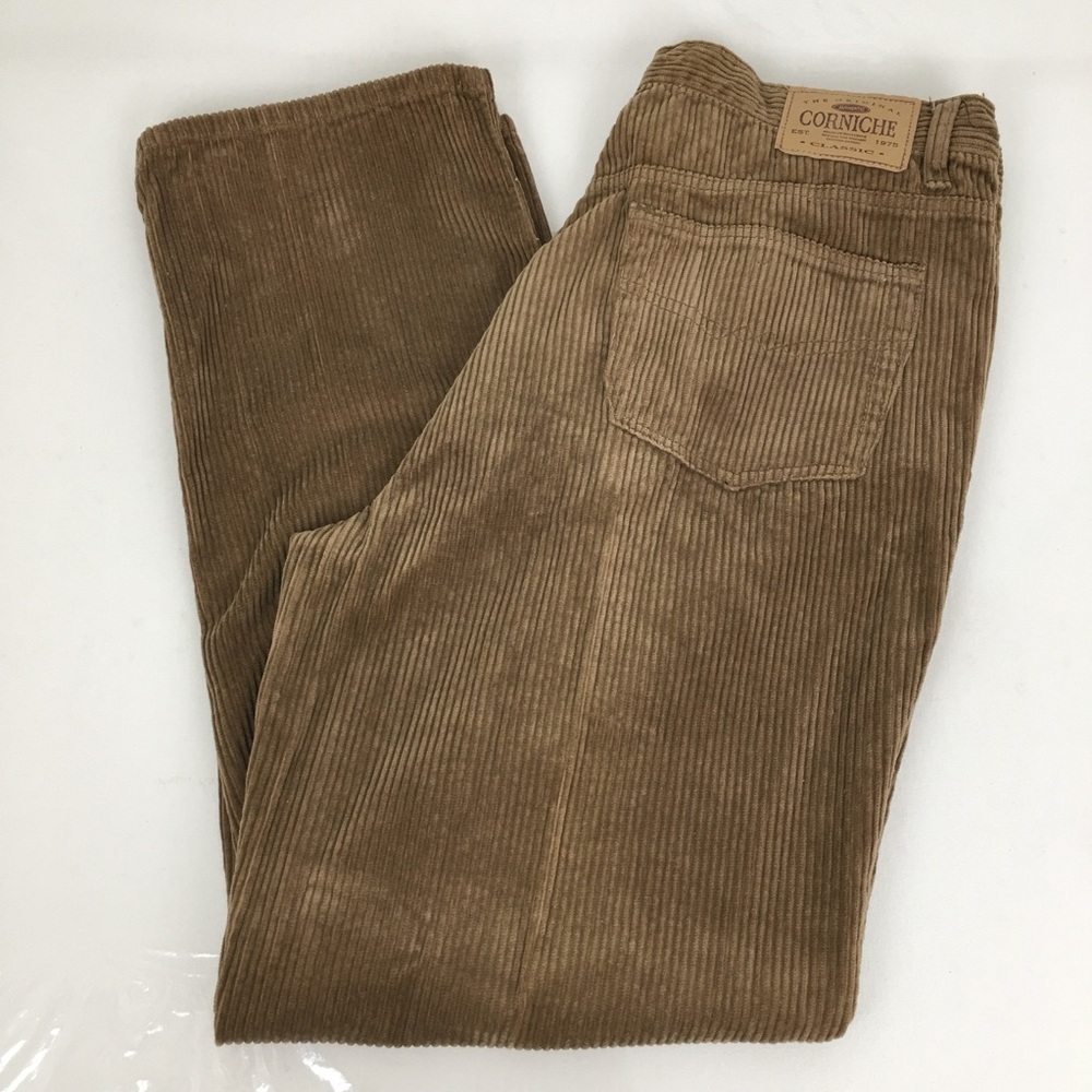 Vintage Corniche Tan Wide-Wale Corduroy Trousers Pants Mens Size 38 x 32